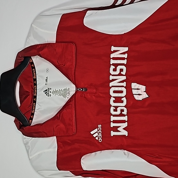 ADIDAS ▪︎ WISCONSIN BADGERS WINDBREAKER ▪︎ SIZE L - Picture 1 of 10
